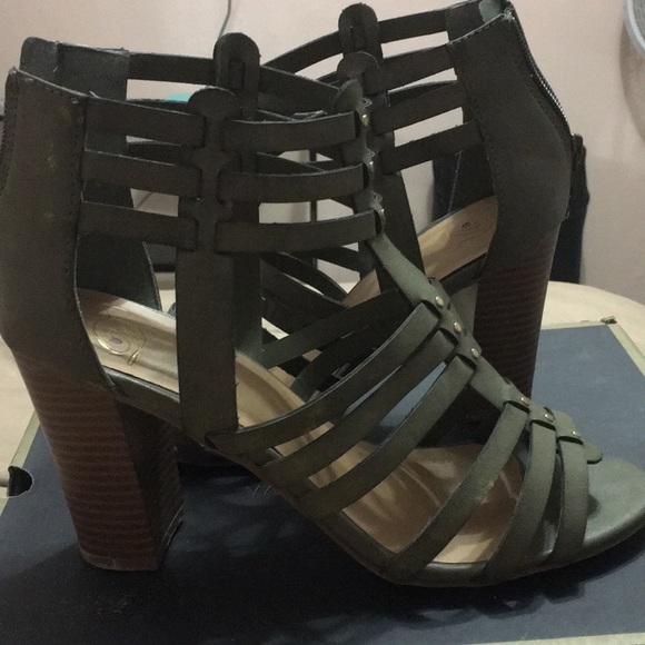 Charlotte Russe Shoes - Olive heels/sandals